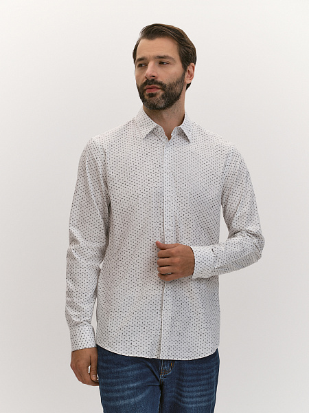 Рубашка из 100% хлопка с брендированным принтом