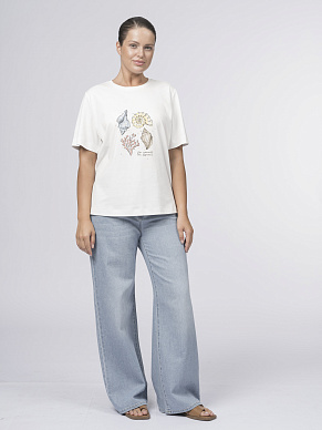 Футболка из хлопкового трикотажа с принтом