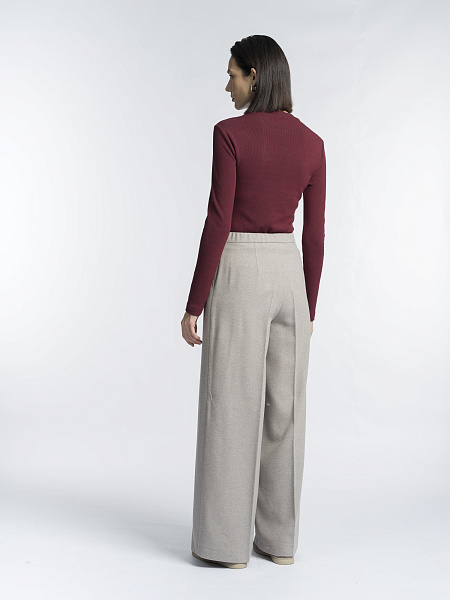 Брюки из шерстяной меланжевой ткани