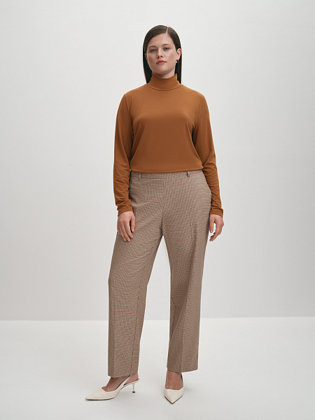 Брюки прямые в мелкую клетку