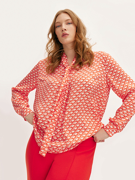 Блуза с воротником аскот