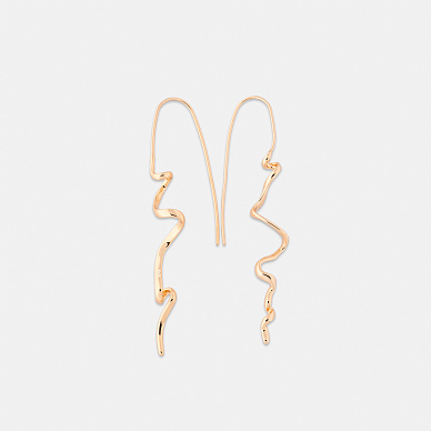 Золотистые серьги "Ленты"