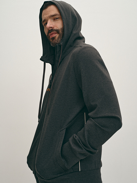 Трикотажная толстовка-худи из вискозы