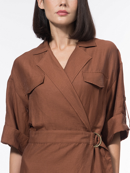 Платье на запах изо льна и вискозы