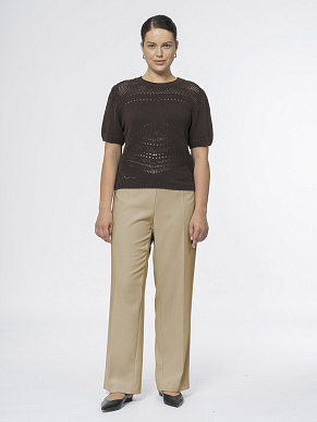 Ажурный джемпер с коротким рукавом