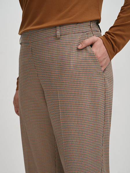 Брюки прямые в мелкую клетку