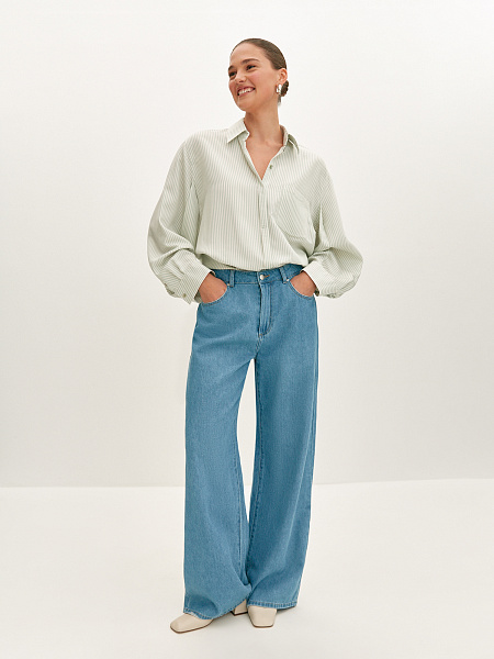 Рубашка из вискозы в полоску