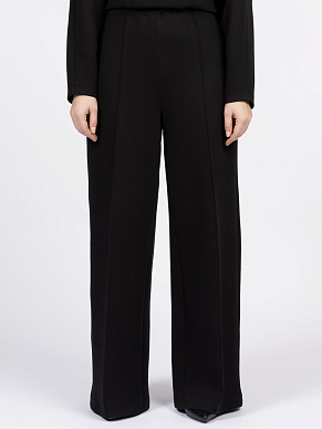 Прямые брюки из хлопкового трикотажа пике