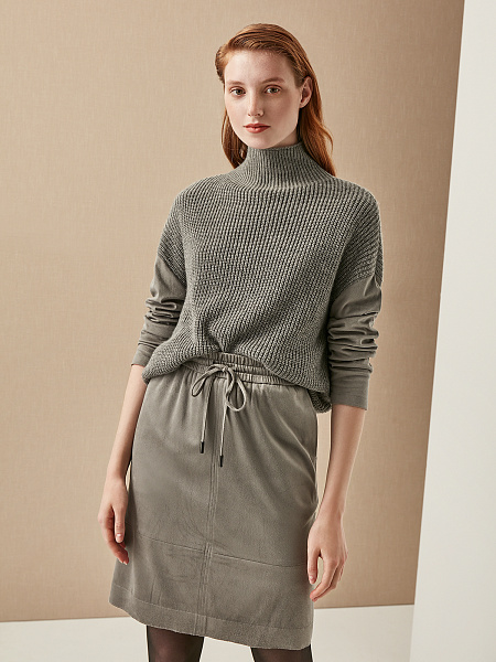 Юбка прямая из экозамши