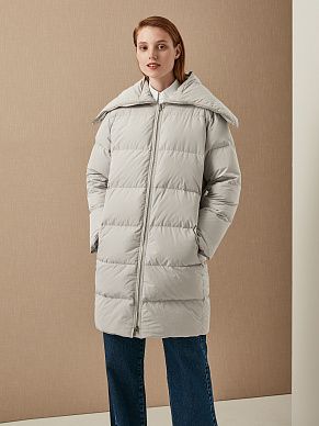 Пуховик с объемным воротником