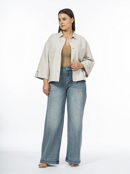 Куртка-рубашка изо льна и хлопка