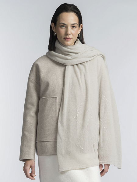 Вязаный палантин с шерстью альпаки