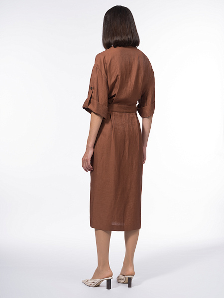 Платье на запах изо льна и вискозы