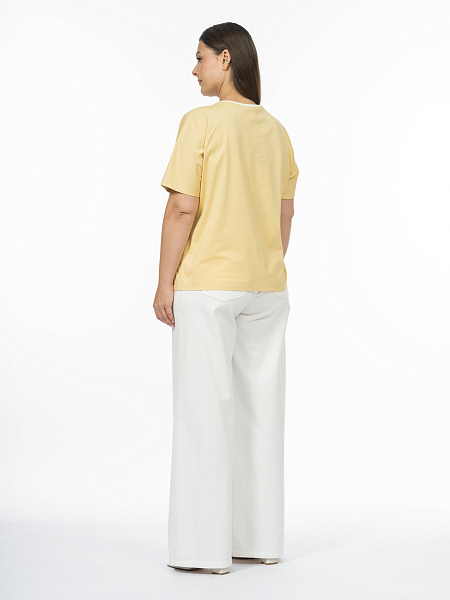 Джинсы-пятикарманники из белого денима