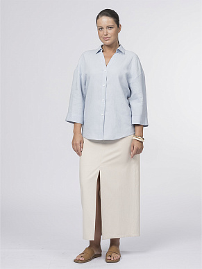 Рубашка изо льна с укороченным рукавом