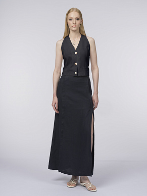 Короткий жилет изо льна