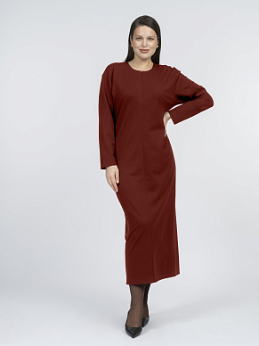 Трикотажное платье с круглым вырезом