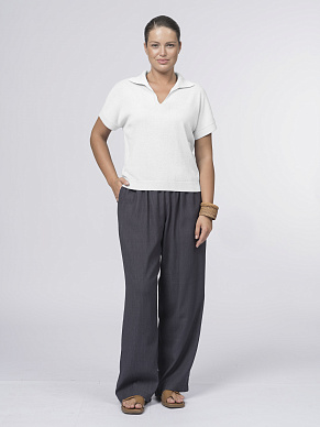 Джемпер с коротким рукавом в стиле поло