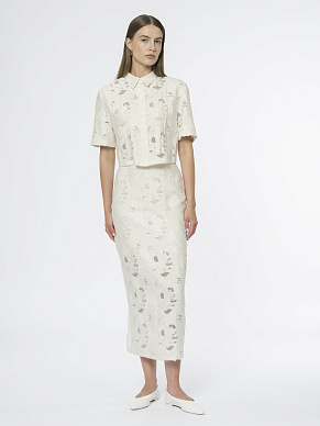 Юбка-карандаш с прозрачными фрагментами