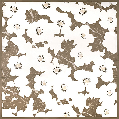 Шелковистый платок с силуэтами цветов