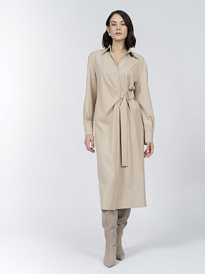 Платье-рубашка с асимметричным поясом