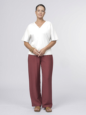 Футболка из мерсеризованного хлопка с V-вырезом