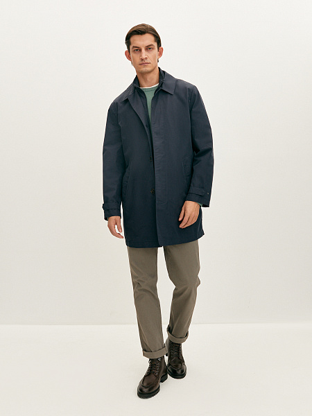 Плащ с комбинированным воротником