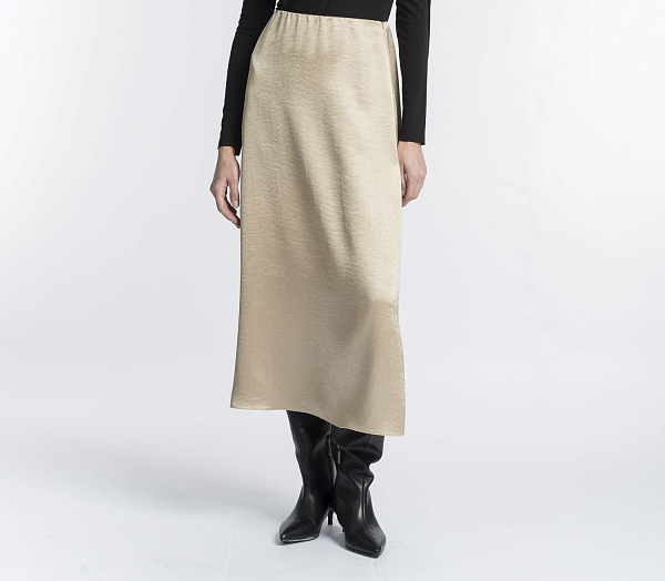 Бежево-золотая юбка А-силуэта