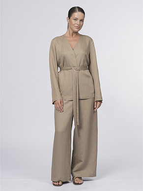 Жакет в стиле кимоно изо льна и вискозы