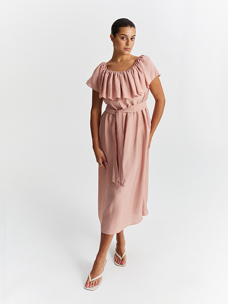 Платье-миди с воланом