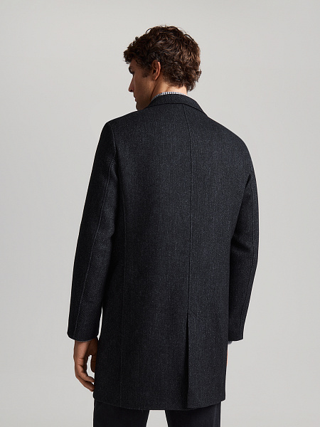 Шерстяное пальто со съемным капюшоном и манишкой