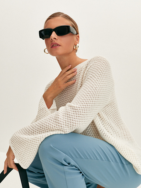 Джемпер ажурной вязки