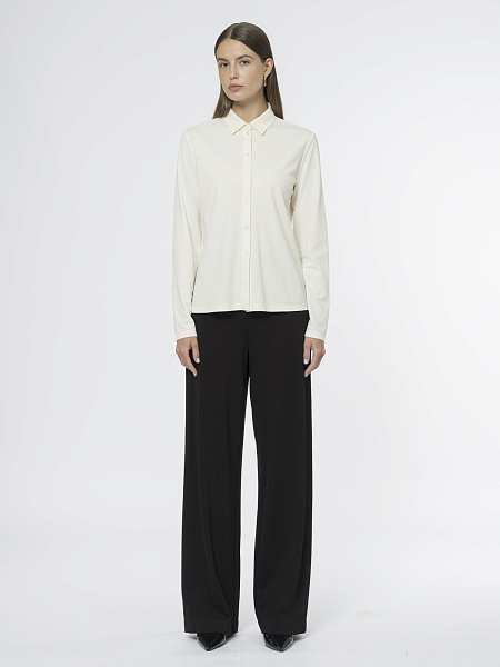 Трикотажная блуза рубашечного кроя