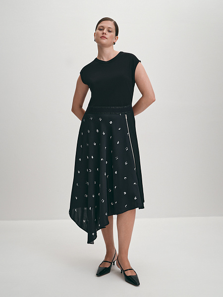 Комбинированное платье с молнией