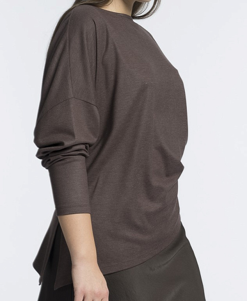 Асимметричная блуза из вискозы и шерсти