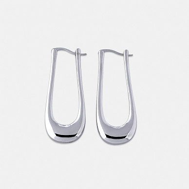 Серебристые удлиненные серьги