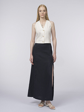 Короткий жилет изо льна