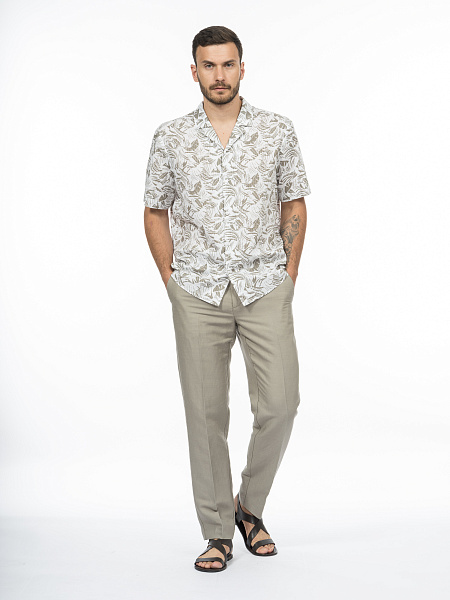 Рубашка в гавайском стиле из вискозы и хлопка