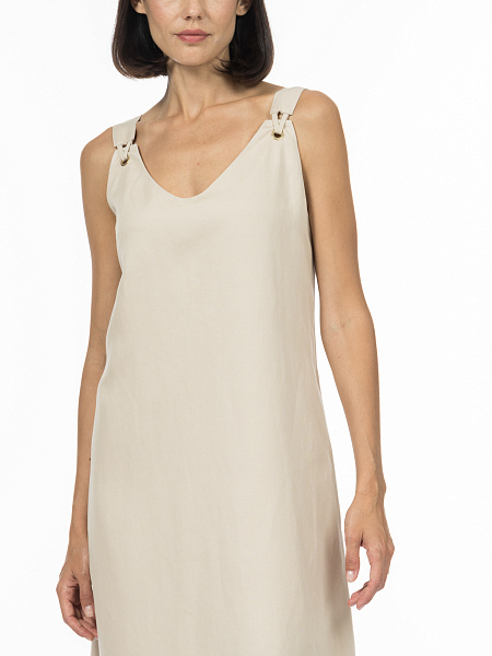 Платье с люверсами на бретелях