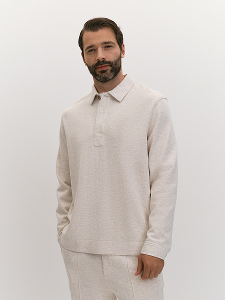 Свитшот из меланжевого хлопкового трикотажа