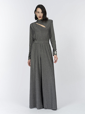 Комбинезон с длинным рукавом из сияющего трикотажа