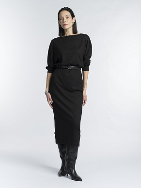 Платье из вискозного трикотажа с шерстью