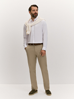 Брюки-чинос силуэта regular из эластичного хлопка