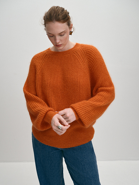 Вязаный джемпер крупной вязки