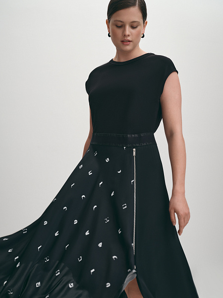 Комбинированное платье с молнией