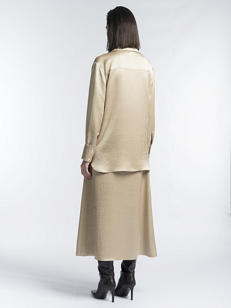 Бежево-золотая юбка А-силуэта