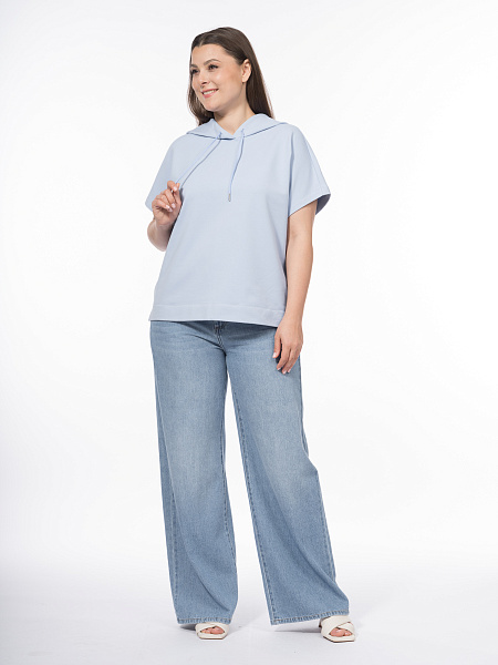 Свитшот с коротким рукавом и капюшоном