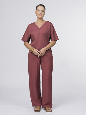 Футболка из мерсеризованного хлопка с V-вырезом